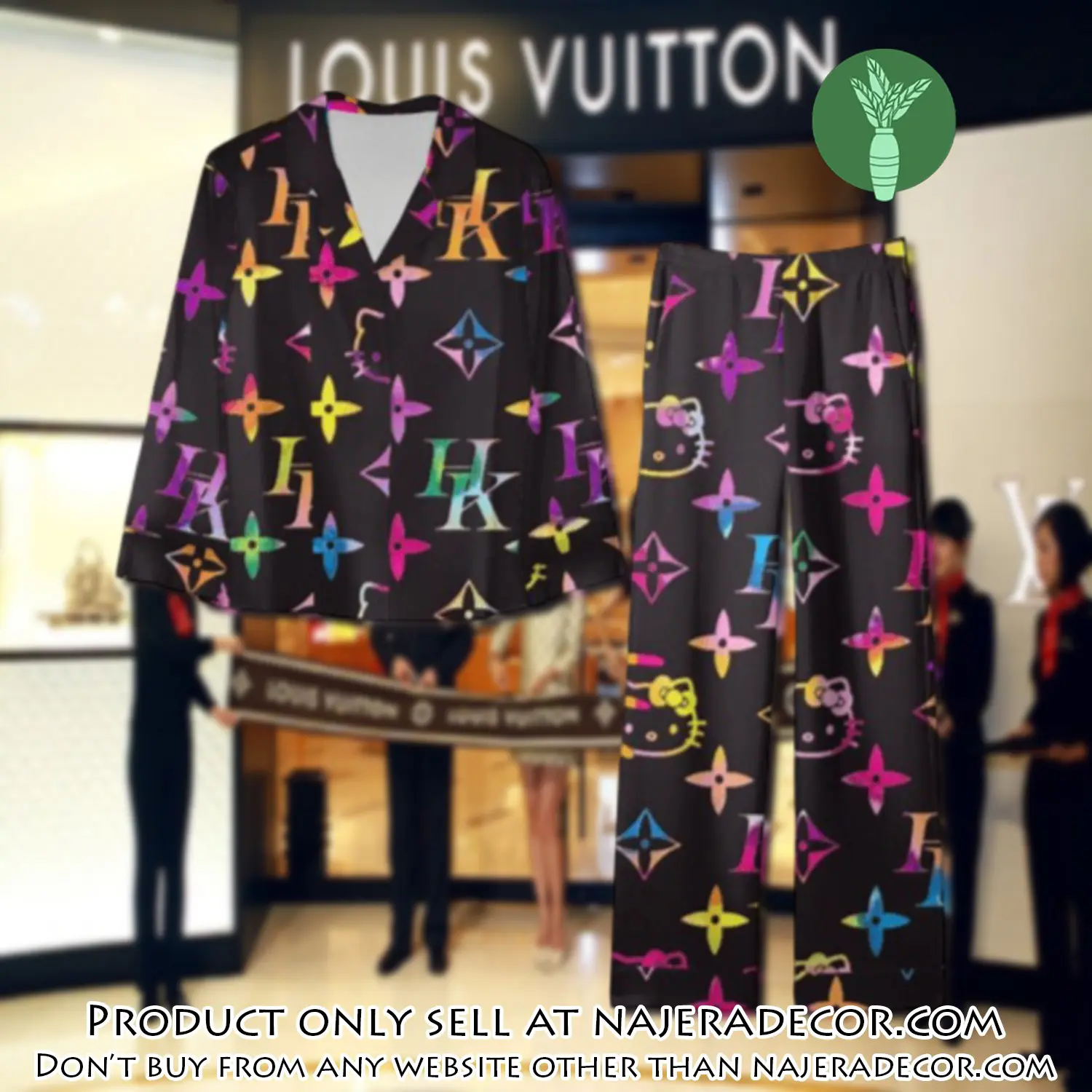 Trending luxury lv satin pajama set pjs1098 njr3800961